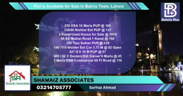 Commercial Plot for Sale in Bahria Town, Lahore - (BP-90708)