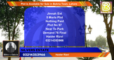 Residential Plot for Sale in Bahria Town, Lahore - (BP-90713)