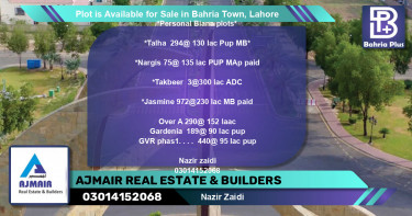 Residential Plot for Sale in Bahria Town, Lahore - (BP-90716)
