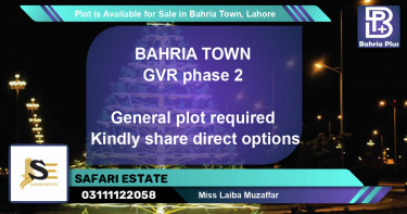 Residential Plot for Sale in Bahria Town, Lahore - (BP-90733)