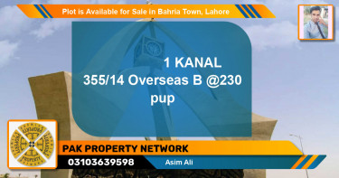 Residential Plot for Sale in Overseas B -  Bahria Town, Lahore - (BP-90753)
