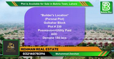 Residential Plot for Sale in Bahria Town, Lahore - (BP-90763)