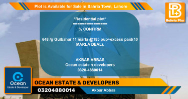 Residential Plot for Sale in Bahria Town, Lahore - (BP-90792)