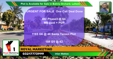 Residential Plot for Sale in Bahria Orchard, Lahore - (BP-90808)