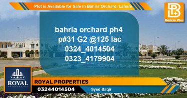 Residential Plot for Sale in Bahria Orchard, Lahore - (BP-90832)