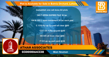 Residential Plot for Sale in Bahria Orchard, Lahore - (BP-90838)