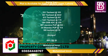 Residential Plot for Sale in Bahria Town, Lahore - (BP-90908)