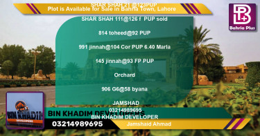 Residential Plot for Sale in Bahria Town, Lahore - (BP-90917)