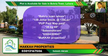 Residential Plot for Sale in Bahria Town, Lahore - (BP-90926)