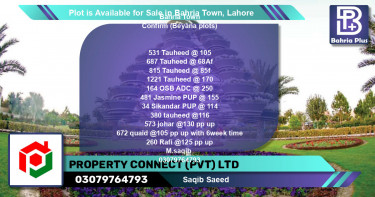 Residential Plot for Sale in Bahria Town, Lahore - (BP-90942)