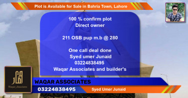 Residential Plot for Sale in Bahria Town, Lahore - (BP-90960)