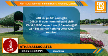 Residential Plot for Sale in Bahria Orchard, Lahore - (BP-90972)