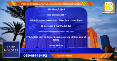Residential Plot for Sale in Bahria Orchard, Lahore - (BP-90996)