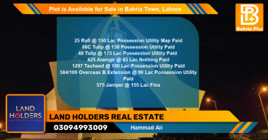 Residential Plot for Sale in Bahria Town, Lahore - (BP-91008)