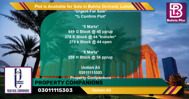 Residential Plot for Sale in Bahria Orchard, Lahore - (BP-91122)