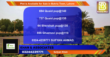 Residential Plot for Sale in Bahria Town, Lahore - (BP-91152)