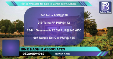 Residential Plot for Sale in Bahria Town, Lahore - (BP-91174)