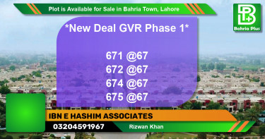 Residential Plot for Sale in Bahria Town, Lahore - (BP-91177)
