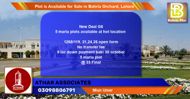 Residential Plot for Sale in Bahria Orchard, Lahore - (BP-91183)