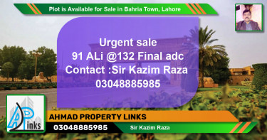 Residential Plot for Sale in Bahria Town, Lahore - (BP-91197)