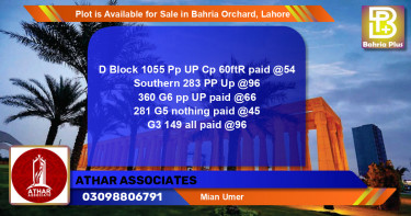 Residential Plot for Sale in Bahria Orchard, Lahore - (BP-91239)