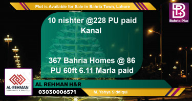 Residential Plot for Sale in Bahria Town, Lahore - (BP-91294)