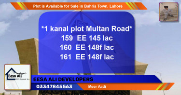 Residential Plot for Sale in Bahria Town, Lahore - (BP-91333)
