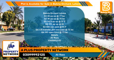 Residential Plot for Sale in Bahria Orchard, Lahore - (BP-91355)