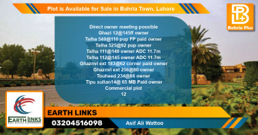 Commercial Plot for Sale in Bahria Town, Lahore - (BP-91376)