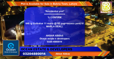 Residential Plot for Sale in Bahria Town, Lahore - (BP-91379)