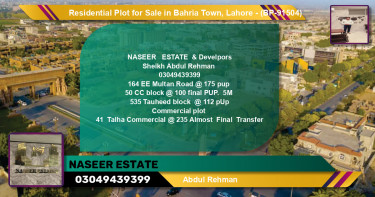 Residential Plot for Sale in Bahria Town, Lahore - (BP-91504)