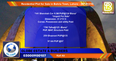 Residential Plot for Sale in Bahria Town, Lahore - (BP-91516)