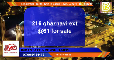 Residential Plot for Sale in Bahria Town, Lahore - (BP-91524)