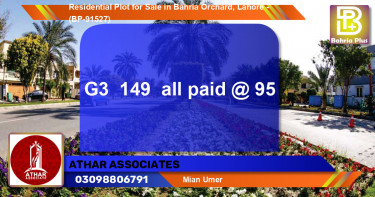 Residential Plot for Sale in Bahria Orchard, Lahore - (BP-91527)