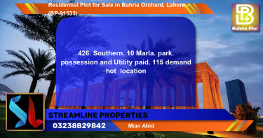 Residential Plot for Sale in Bahria Orchard, Lahore - (BP-91533)