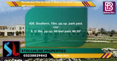 Residential Plot for Sale in Bahria Orchard, Lahore - (BP-91544)