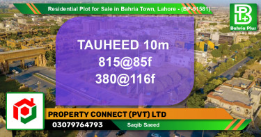 Residential Plot for Sale in Bahria Town, Lahore - (BP-91581)