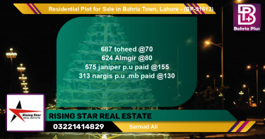 Residential Plot for Sale in Bahria Town, Lahore - (BP-91612)