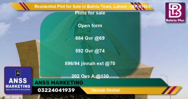 Residential Plot for Sale in Bahria Town, Lahore - (BP-91663)