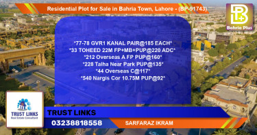 Residential Plot for Sale in Bahria Town, Lahore - (BP-91743)