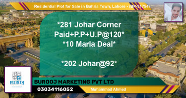 Residential Plot for Sale in Bahria Town, Lahore - (BP-91754)