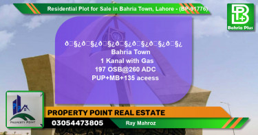 Residential Plot for Sale in Bahria Town, Lahore - (BP-91776)