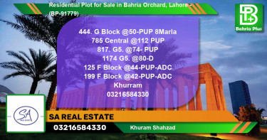 Residential Plot for Sale in Bahria Orchard, Lahore - (BP-91779)