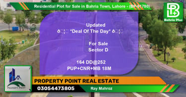 Residential Plot for Sale in Bahria Town, Lahore - (BP-91780)
