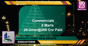 Commercial Plot for Sale in Bahria Town, Lahore - (BP-91797)