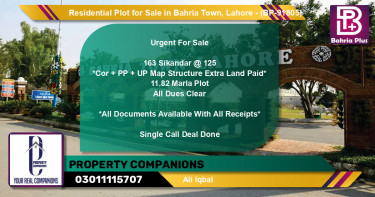 Residential Plot for Sale in Bahria Town, Lahore - (BP-91805)