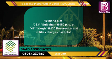 Residential Plot for Sale in Bahria Town, Lahore - (BP-91811)