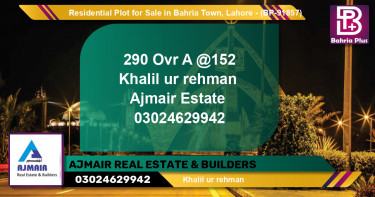 Residential Plot for Sale in Bahria Town, Lahore - (BP-91857)