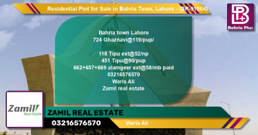 Residential Plot for Sale in Bahria Town, Lahore - (BP-91864)