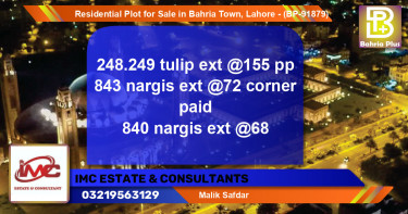 Residential Plot for Sale in Bahria Town, Lahore - (BP-91879)